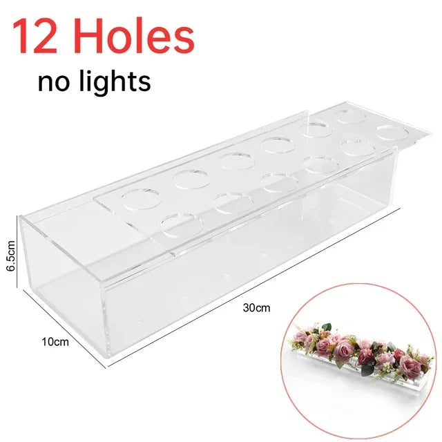 Transparent Flower Vase – Elegant Centerpiece for Dining or Events