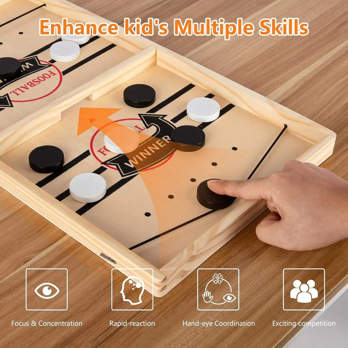 Fast Sling Puck Game – Wooden Table Battle for Kids & Parents